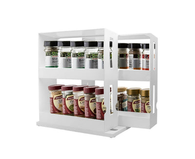 Rack Storage Slide Cabinet Organiser Pantry Kitchen Shelf Spice Jars Can Holder