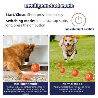 Cat Toys Smart Interactive Cat Bouncing Ball Automatic Rolling Ball Training Self-Moving Electric Toy Dog Pet Accessories