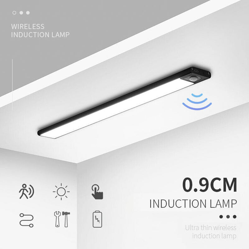 LED Motion Sensor under Closet Light Rechargeable Magnetic Cabinet Dimmable Lamp